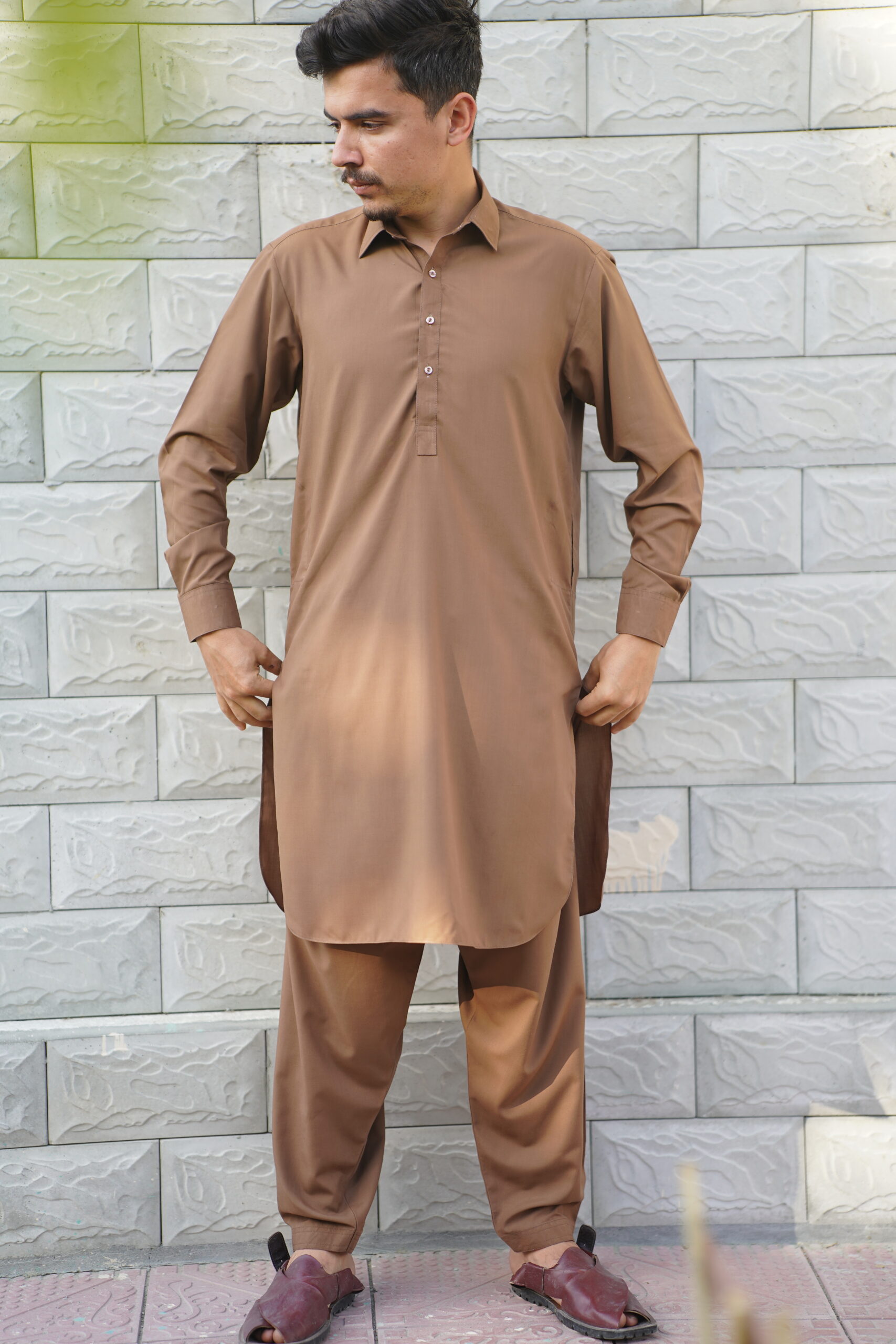 Shalwar Kameez - Brown - Image 4
