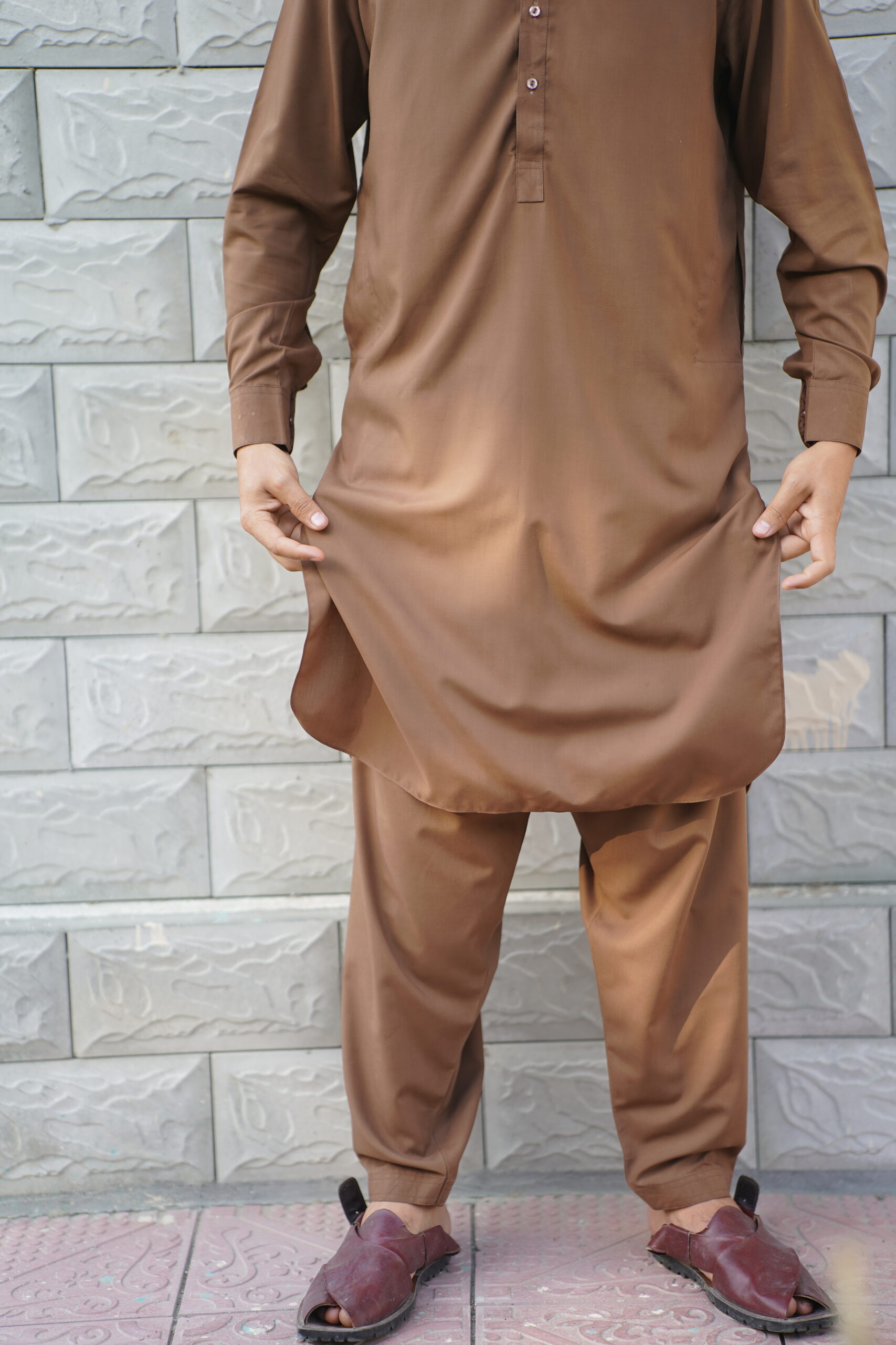 Shalwar Kameez - Brown - Image 2
